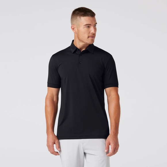 Mizzen+Main black Versa Polo short sleeve tech